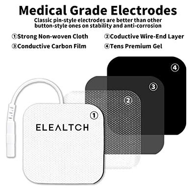 TENS Unit Pads, 40PCS Round Electrodes Pads, 1.25 Reusable Carbon  Electrotherapy Pads for EMS Muscle Stimulator, with 2.0 mm Pigtail  Connectors