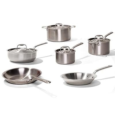 Made In Cookware - 10 Piece Stainless Steel Pot and Pan Set - 5 Ply Clad -  Includes Stainless Steel Frying Pans, Saucepans, Saucier and Stock Pot