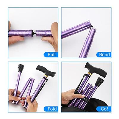 LIXIANG Walking Cane, 5-Level Height Adjustable Walking Stick for Men &  Women with Comfortable Plastic