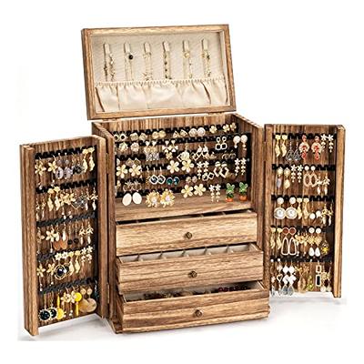 Poyilooo Jewelry Box Organizer, Large Jewelry Boxes for Women, Great  Storage Earring Organizer Display for Necklace Earring Ring Bracelet,  Rustic Wood Jewelry Organizer Box for Girls, Ideal Gift - Yahoo Shopping