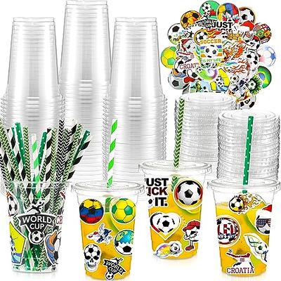 Sawysine 12 Set Golf Ball Cups with Straws and Lids, 10 oz Plastic Reusable  Golf Party Cups Bulk for Kids Birthday Theme Party Golf Party Supplies