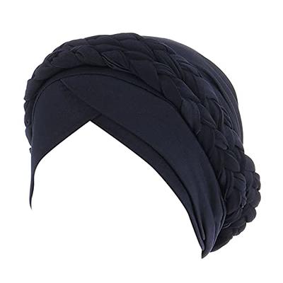 Woeoe Women African Turban Pre-Tied Twisted Beanie Cap Headwear Rhinestone  Soft Stretchy Head Turbans (Black) at  Women's Clothing store