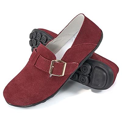 Wine Red Suede Driving Shoes