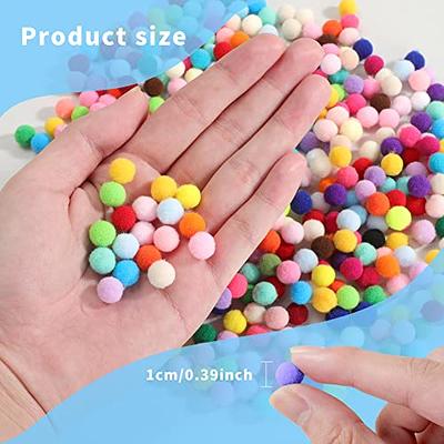 Zerimeri [600 Pcs] Pom Poms Arts and Crafts - 500 1 inch Polypropylene Rainbow Pompoms with 100 Google Eyes for Craft - Child & Pet-Friendly Pom Pom