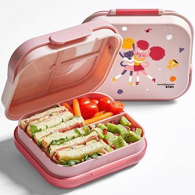 Eco Friendly Stackable Bento Box Lunch Box for Adults and Kids Dishwasher  and Microwave Safe 3 Dividers 