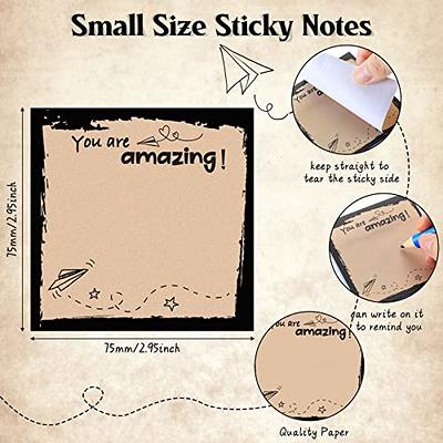 12 Pcs Inspirational Sticky Notes 3 x 3 Inch Motivational Cute Sticky Notes  Appreciation Fun Note Pads Positive Stick Pads Self Sticky Memo Pads Gift  for Office Supplies, 50 Sheets Each (Kraft Style) - Yahoo Shopping