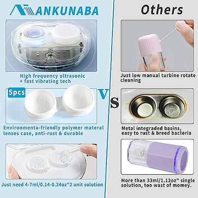 ANKUNABA Ultrasonic Contact Lens Cleaner Machine, Contact Lens Cleaning Case  with USB Charger, Timer Display and 5 Contacts Solution Containers  Replacement, Fits Soft Hard Colored RGP Lenses (White) - Yahoo Shopping