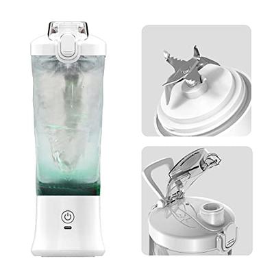 600 ml Portable Smoothie Maker Stand Mixer, Portable Mixer for Smoothies,  Juice and Shakes, Portable Mini Blender with 6 Stainless Steel Knives,  Rechargeable USB Portable Personal Fruit Mixing Machine 