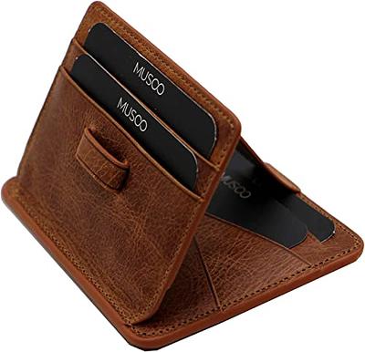 Minimalist Slim Wallet, Front Pocket Rfid Blocking Leather Credit