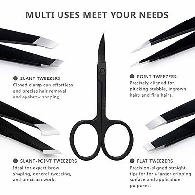 Professional Eyebrow Tweezers Set Eyebrow 2pcs Eyebrow Tweezer Scissor Set