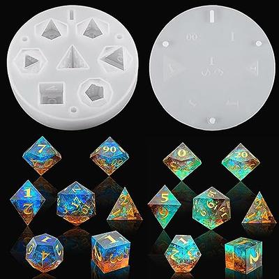 HyzaPhix 7 Shapes Dice Resin Molds Polyhedral Dice Silicone Mold