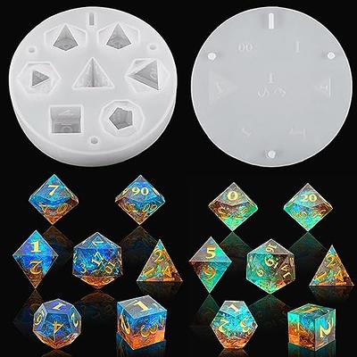 Handmade DnD dice mold- 7dice set, Platinum silicone dice mold