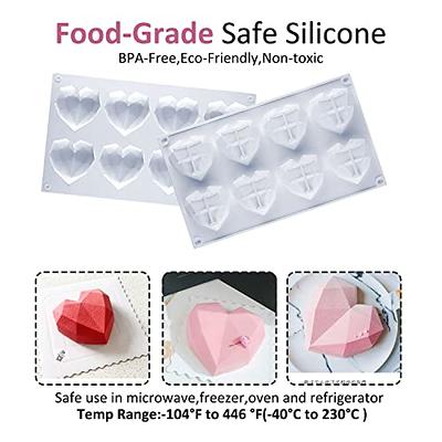 Silicone Heart Mold | Silicone Molds for Crafting Chocolates, Candies | 2  Pack