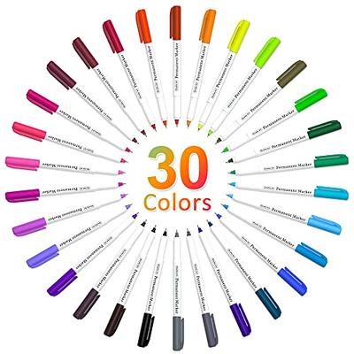 Shuttle Art Permanent Markers, 50 Pack Black Permanent Marker set,Fine  Point, Works on Plastic,Wood,Stone,Metal and Glass for Doodling, Marking