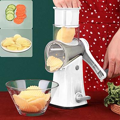  VEKAYA Rotary Cheese Grater, 5 in 1 Cheese Grater with Handle,  Replaceable Stainless Blades Cheese Shredder, Cheese Vegetable Slicer, Easy  to Clean Kitchen Gadgets with Storage Box: Home & Kitchen