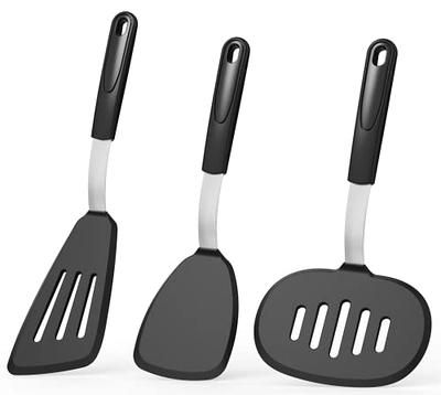 Spatulas for Nonstick Cookware, Extra Large Wooden Wok Turners, Slotted Spatula for Cooking 6 Pack, Heat Resistant Kitchen Utensils Set, Flipper for