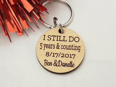 Wood Anniversary Gift For Him, Wooden Keychain, & Leather Keychain  Personalized, Husband Anniversary Gifts - Yahoo Shopping