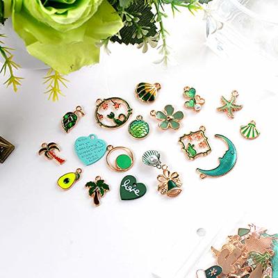 50pcs Enamel Charms for Jewelry Making Supplies Earring Bracelet Pendant  Bangle Necklace Designer Keychain Bulk Lots Wholesale(Gold) 