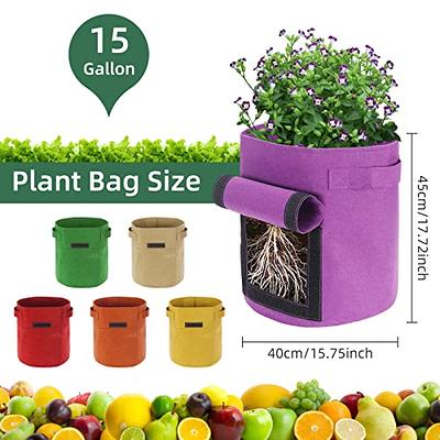 ANPHSIN 4 Pack 10 Gallon Garden Potato Grow Bags with Flap and Handles  Aeration Fabric Pots Heavy Duty Vegetable Planter Bag for Tomato, Fruits