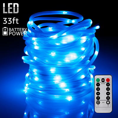 33 Ft-100 LED Christmas Decoration Fairy Lights Battery Operated,Green Wire  Mini Light with Waterproof, Timer,Remote Control,8 Lighting Modes,Home Tree  Indoor Outdoor Holiday Wedding Party Decor 