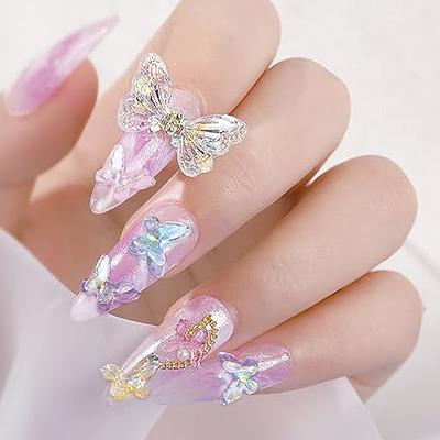 10Pcs Shiny Alloy Butterfly Nail Charms Metal Butterfly Nail Gems Nail  Rhinestones 3D Gold Silver Nail Charm Nail Jewelry Butterfly Charms for  Women