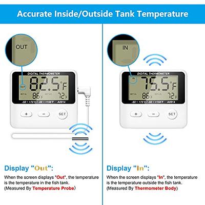 Weewooday 2 Pieces Reptile Thermometer and Humidity Gauge Reptile Terrarium  Thermometer Hygrometer with Probes Indoor Outdoor Digital Pet Temperature