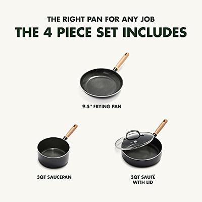 GreenPan Hudson Healthy Ceramic Nonstick, Frying Pan Set, 9.5 and 11,  Black 