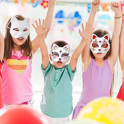 2Pcs DIY Masquerade Masks Party Blank Masks Fox Painting Blank Masks Cute  Masquerade Mask 