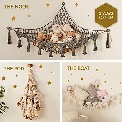 Stuffed Animal Hammock Macrame Boho Plush Toy Net Hammock for