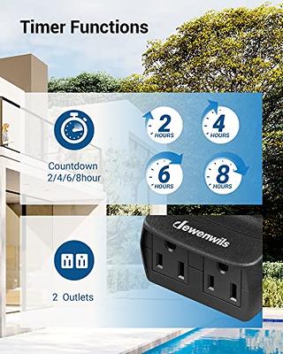 DEWENWILS Dawn to Dusk Outdoor Timer for Halloween Waterproof, 125V/ 15A  Plug in Sensor Outlet Timer Switch, 100FT Range Remote Control with 2  Grounded Electrical Outlets for Pool Pumps, Fountain, UL