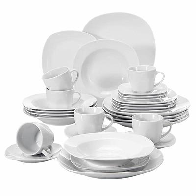 MALACASA 30-Piece White Porcelain Dinnerware in the Dinnerware department  at