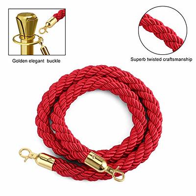 2 Pcs Barrier Ropes with Gold Plated Stainless Steel Snap Hooks