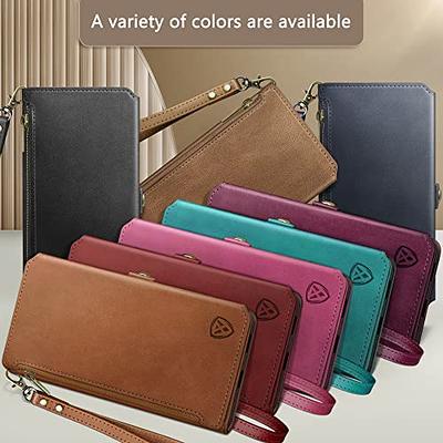 SUANPOT for Samsung Galaxy S22 with RFID Blocking Leather Wallet Case Credit Card Holder,Flip Folio Book Phone Case Shockproof Cover Women Men for