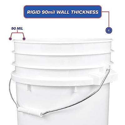 5 Gallon White Bucket with Orange Gamma Seal Screw on Airtight Lid (1  Count), Food Grade Storage, Premium HPDE Plastic, BPA Free, Durable 90 Mil  All