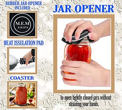 Ball Mason Jars 32 oz Bundle with Non Slip Jar Opener- Set of 4