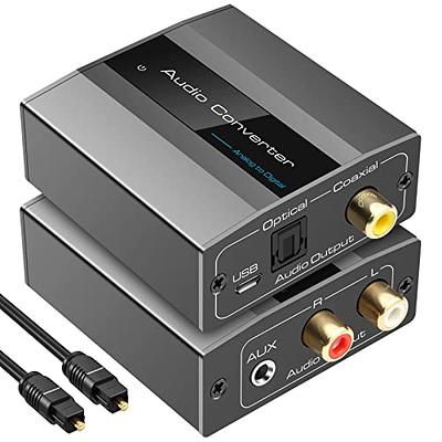 Musou Digital Optical Coax to Analog RCA Audio Converter Adapter with Fiber  Cable