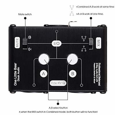 JUST MIXER Audio Mixer - Battery/USB Powered Portable Pocket Audio Mixer w/  3 Stereo Channels (3.5mm) Plus On/Off Switch/Orange