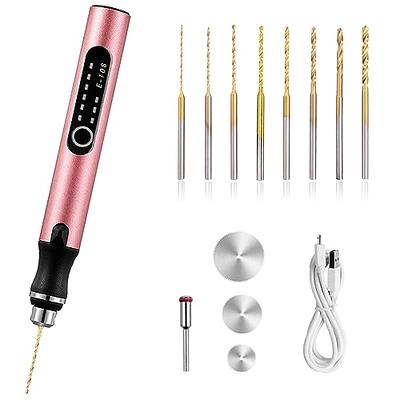 Mini Hand Drill for Arts and Crafts,Mini Electric Drill Set 0.7-1.2 mm Pin  Vise Hand Drill with Drill Bits and Wrench DIY Jewelry Pendant Crafts
