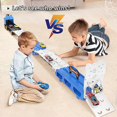 2 Year Old Boy Toys - 2 in 1 Car Carrier Transforms into Race Tracks with  Dual Launcher for Kids Ages 3-5 - 3 Year Old Boy Toys for 3 Year Old Boys