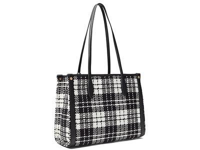 Kate Spade New York Manhattan Houndstooth Chenille Fabric Large Tote Black  Multi, Tote
