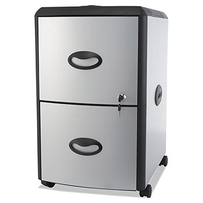 Storex 2-Drawer Mobile File Cabinet with Lock, Legal/Letter, Black