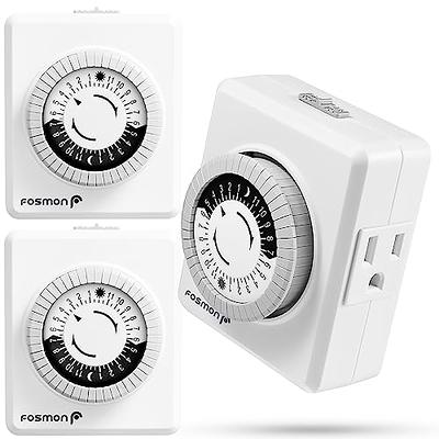 DEWENWILS 24-Hour Cycle Plug-in Mechanical Timers, Outlet Timer Indoor,  Programmable Timer for Electrical Outlets, 30-Minute Intervals, for  Christmas