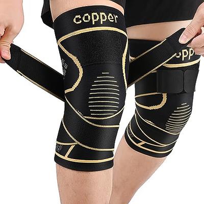 JHVW Copper Knee Braces with Strap for Knee Pain(2 pack)- Knee