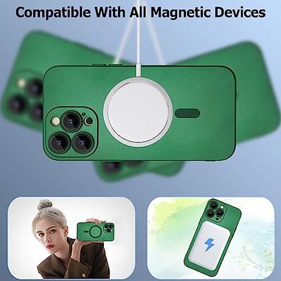 for iPhone 15 Pro Max Case with Integrated Camera Lens Protection,  [Seamless Work with Magsafe] [Metallic Glossy Soft Bumper], Diamond Clear  Stylish