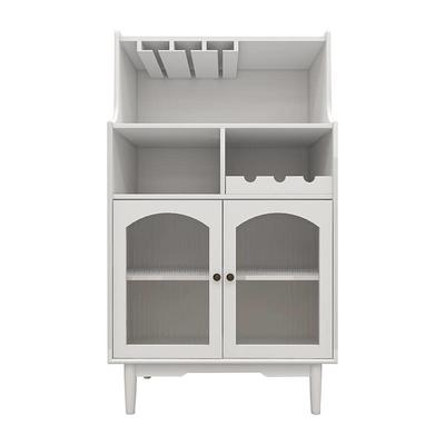 Tileon 2-Shelf Gray Kitchen Pantry Organizer with Tempered Glass