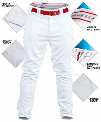 Rawlings Plated Adult Pinstripe Baseball Pant White/Black Large