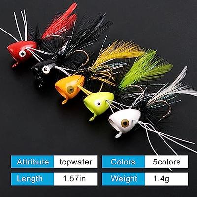 Fly Fishing Popper Flies Kit,15pcs Bass Poppers Lures Dry Flies Fly Fishing  Popper Lures Topwater Panfish Bluegill Poppers Flies Lures Baits with Hooks  for Freshwater Saltwater - Yahoo Shopping