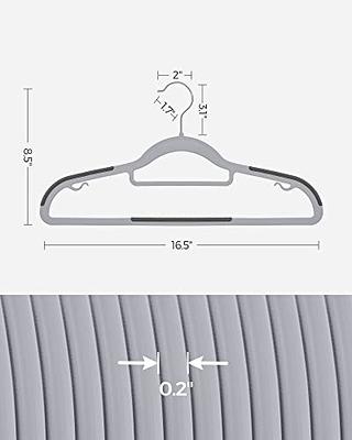 SONGMICS Plastic Hangers, 50 Pack, Space Saving Clothes Hangers, Ultra Thin  with Non Slip Rubber Coating