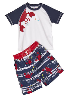 Toddler Boy Jumping Beans® Graphic Rash Guard & Printed Swim Trunks Swim Set