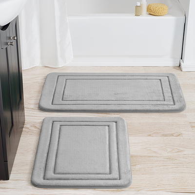 Truly Soft Memory Foam 2-pc. Bath Rug Set Grey 17x24 and 20x30